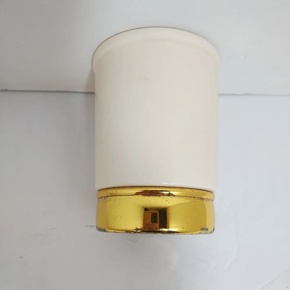 Vintage InterDesign York Bath Tumbler Cup‎ Brass Vanilla